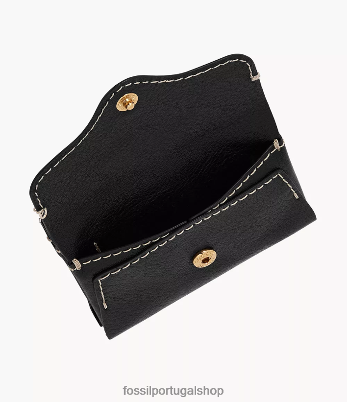 Fossil mulheres caso de cartão de herança preto carteira 40NJ6Z765