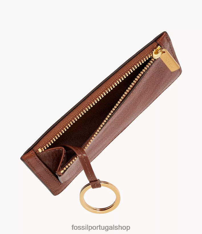Fossil mulheres caso de cartão logan marrom carteira 40NJ6Z747