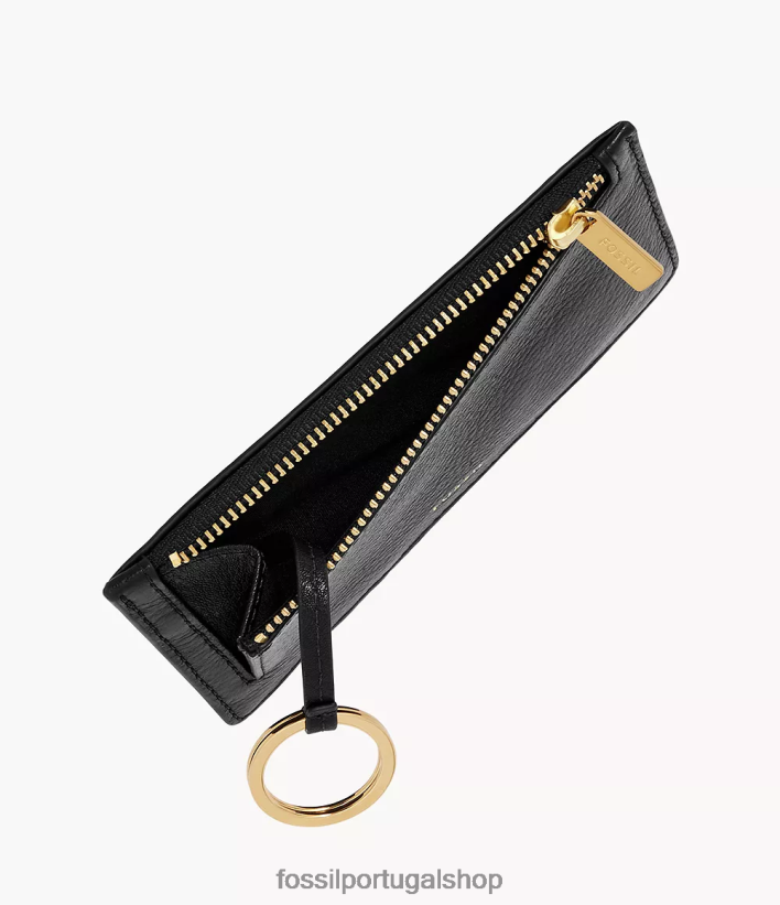 Fossil mulheres caso de cartão logan preto carteira 40NJ6Z746