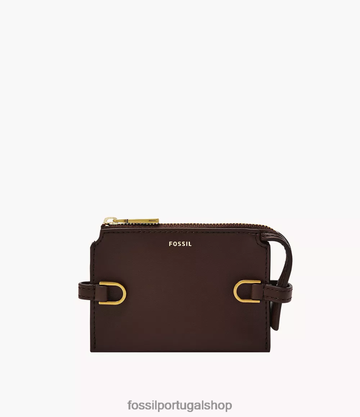 Fossil mulheres estojo para cartão Kier marrom escuro carteira 40NJ6Z876