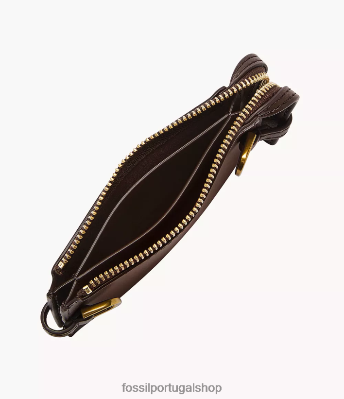 Fossil mulheres estojo para cartão Kier marrom escuro carteira 40NJ6Z876
