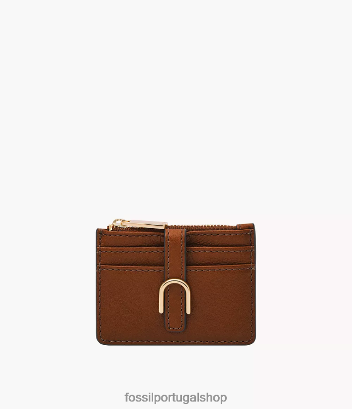 Fossil mulheres estojo para cartão zip vada marrom carteira 40NJ6Z800