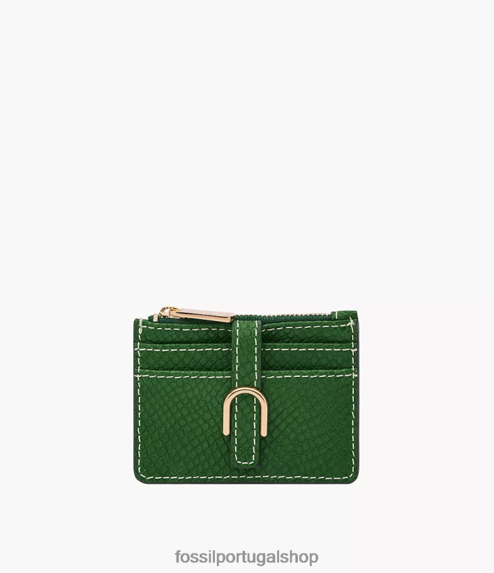 Fossil mulheres estojo para cartão zip vada verde carteira 40NJ6Z760