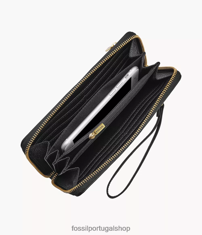 Fossil mulheres Logan RFID zip em torno da embreagem Estampa de animal carteira 40NJ6Z827