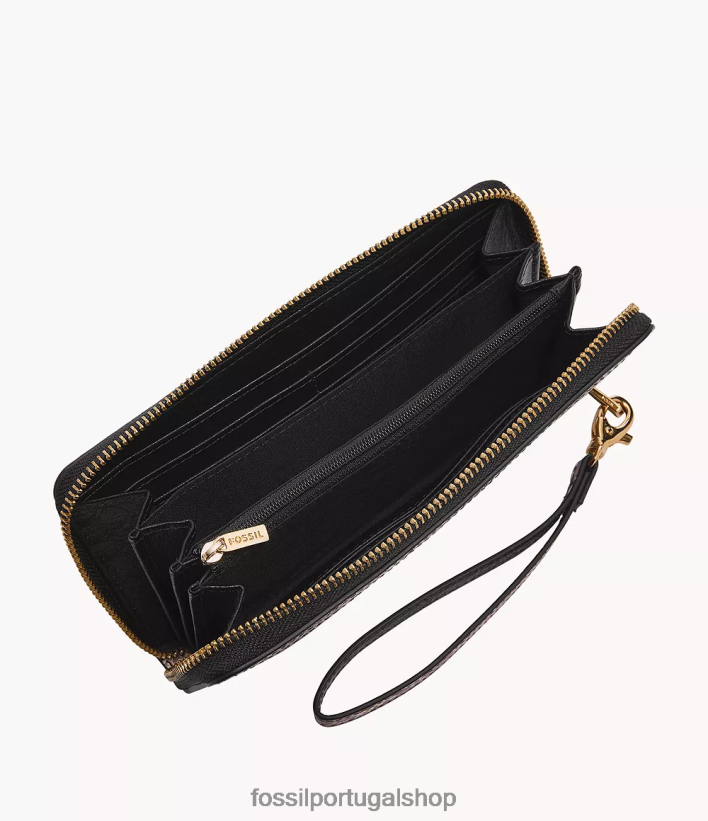 Fossil mulheres Logan zip em torno da embreagem estampa de cobra carteira 40NJ6Z797