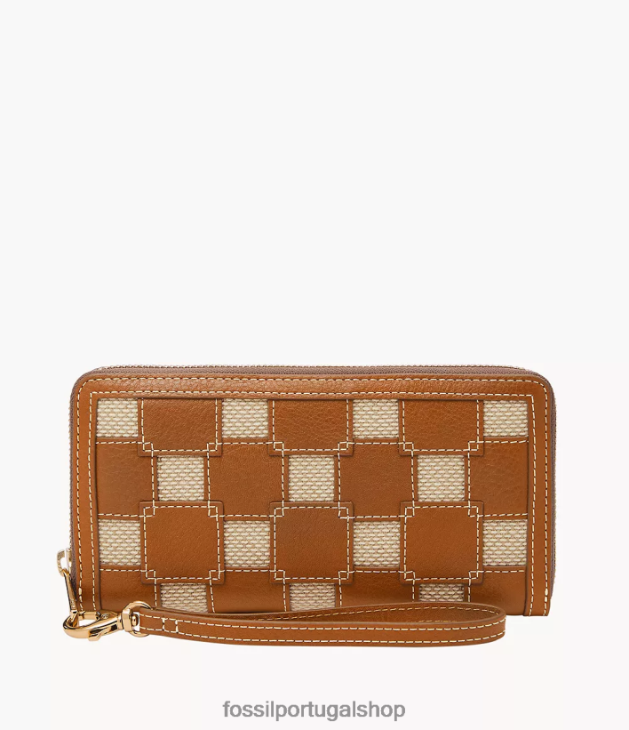 Fossil mulheres Logan zip em torno da embreagem selim carteira 40NJ6Z788