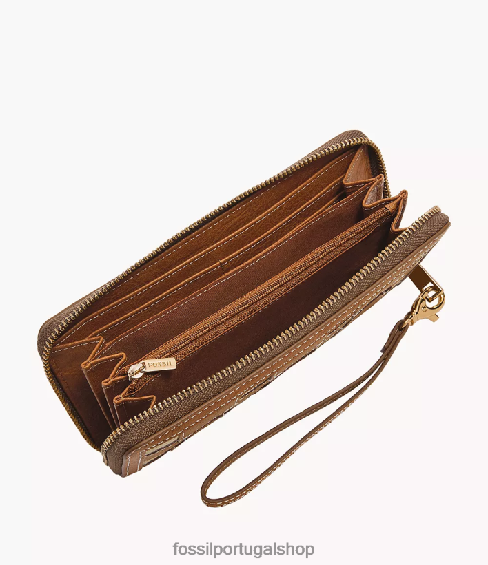 Fossil mulheres Logan zip em torno da embreagem selim carteira 40NJ6Z788