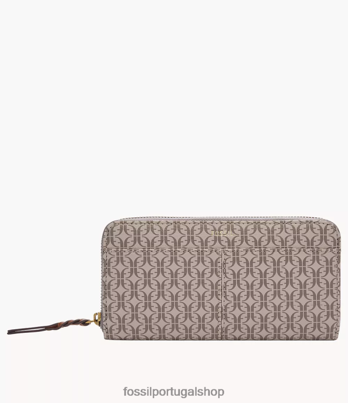 Fossil mulheres clutch com zíper tara cáqui carteira 40NJ6Z831