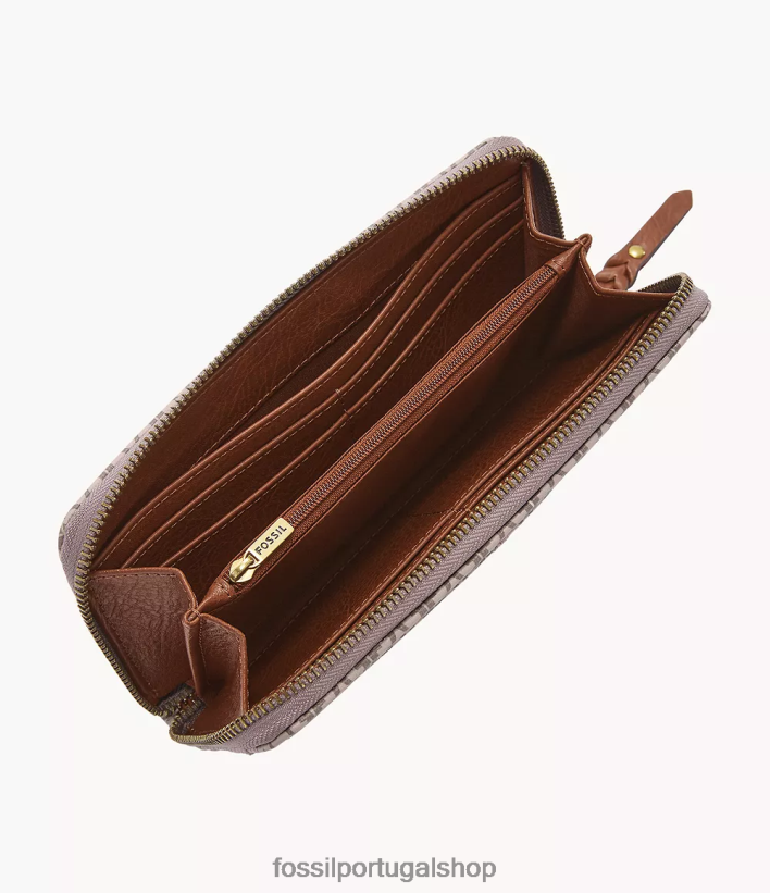 Fossil mulheres clutch com zíper tara cáqui carteira 40NJ6Z831
