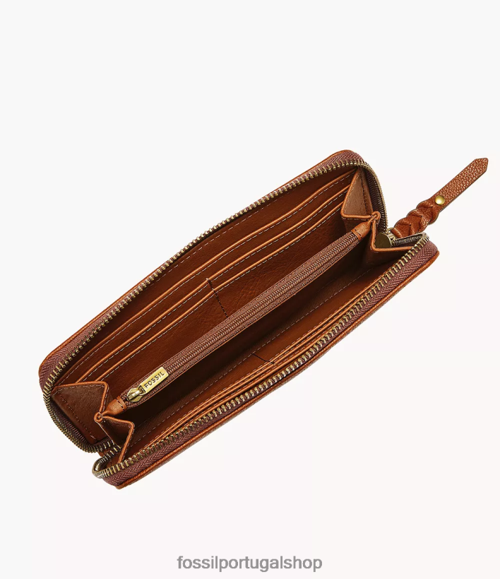 Fossil mulheres clutch com zíper tara marrom carteira 40NJ6Z886