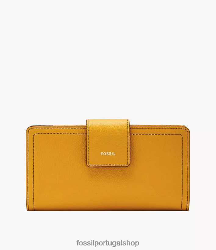 Fossil mulheres clutch logan amarelo carteira 40NJ6Z805
