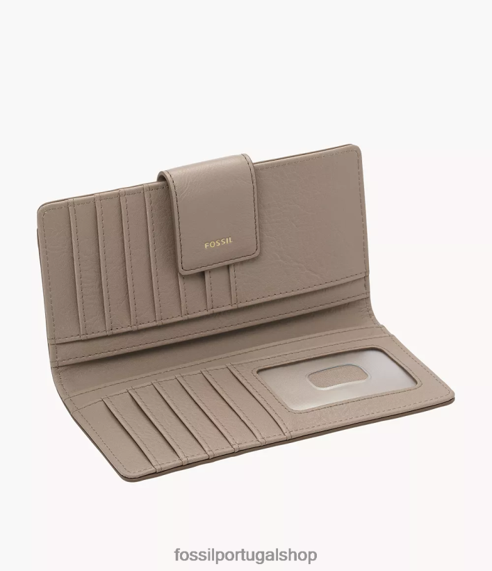 Fossil mulheres embreagem logan rfid cinza carteira 40NJ6Z893
