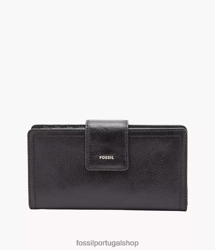 Fossil mulheres embreagem logan rfid preto carteira 40NJ6Z804
