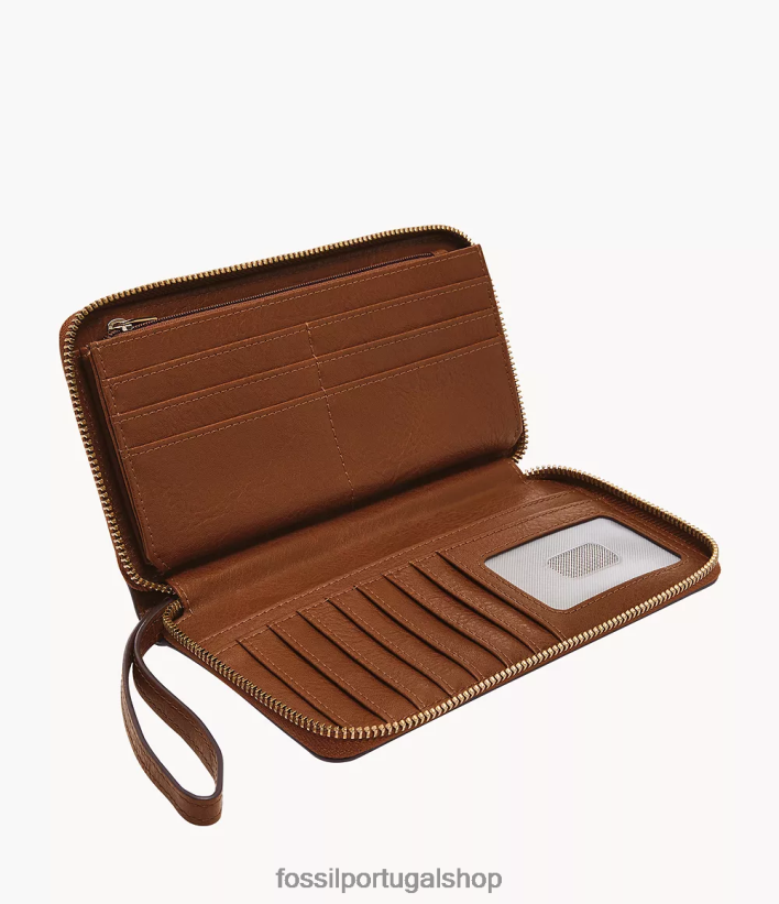 Fossil mulheres liza zip around clutch marrom carteira 40NJ6Z812