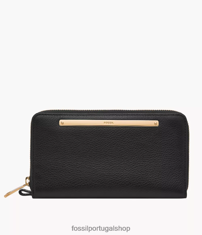Fossil mulheres liza zip around clutch preto carteira 40NJ6Z815