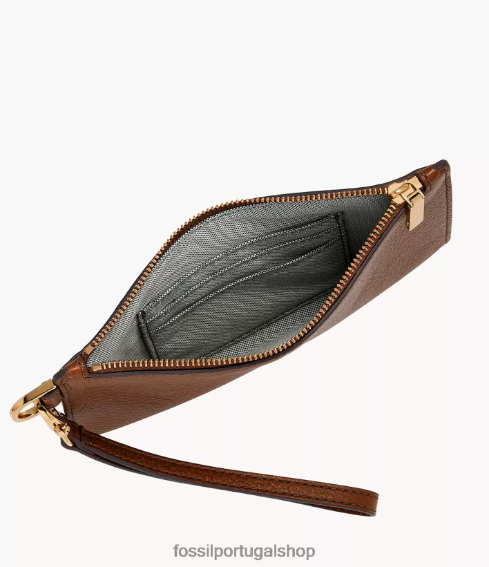 Fossil mulheres pulseira pequena marrom carteira 40NJ6Z796