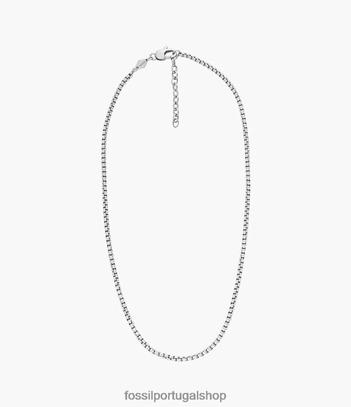 Fossil homens colar de corrente de aço inoxidável empilhado tom prata joia 40NJ6Z1906