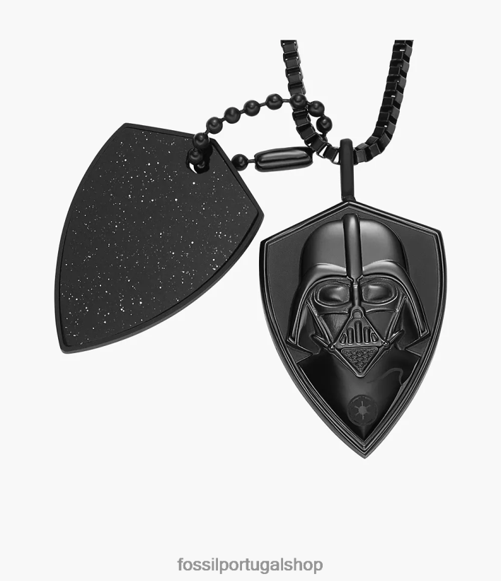 Fossil homens colar de dog tag de star wars darth vader arenito azul joia 40NJ6Z1900