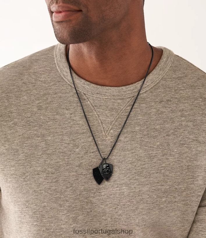 Fossil homens colar de dog tag de star wars darth vader arenito azul joia 40NJ6Z1900