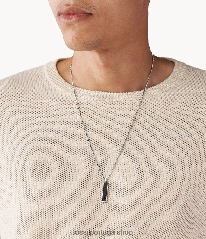 Fossil homens colar de pingente de ágata de mergulho preto joia 40NJ6Z1919