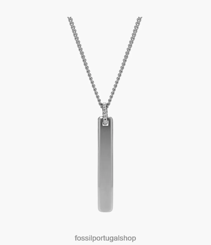 Fossil homens colar vintage casual com pingente de aço inoxidável tom prata joia 40NJ6Z1901