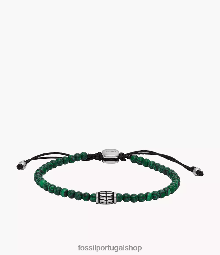 Fossil homens pulseira de contas de malaquita reconstituída verde joia 40NJ6Z1886