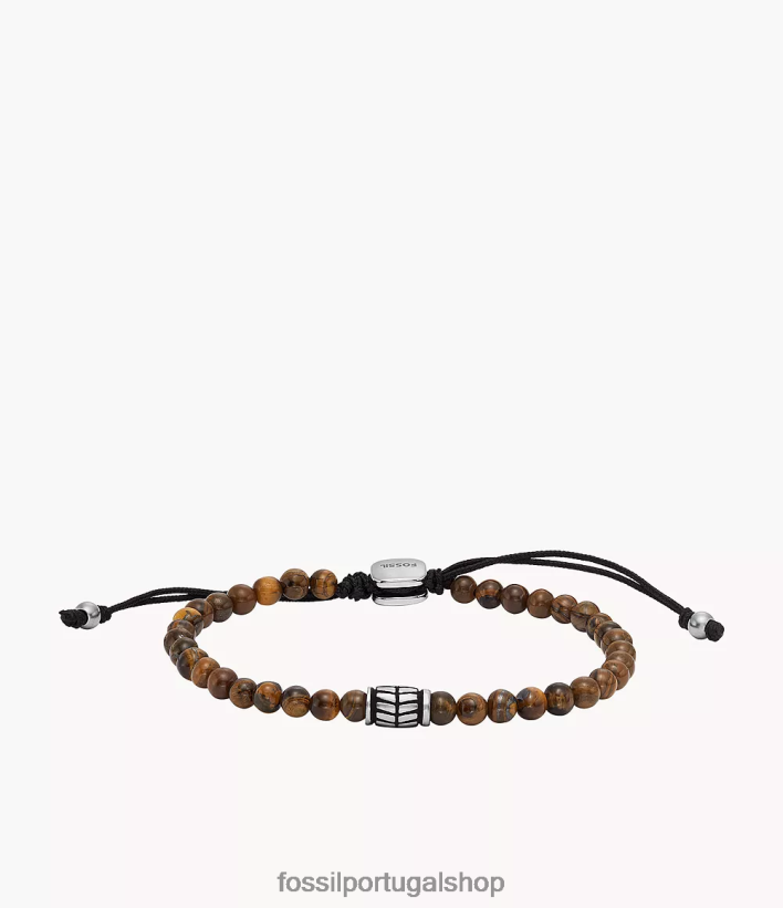 Fossil homens pulseira de contas olho de tigre joia 40NJ6Z1870