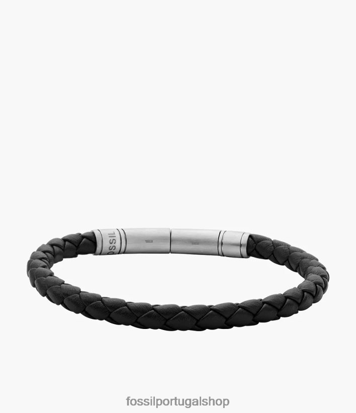Fossil homens pulseira de couro trançado casual vintage marrom joia 40NJ6Z1862