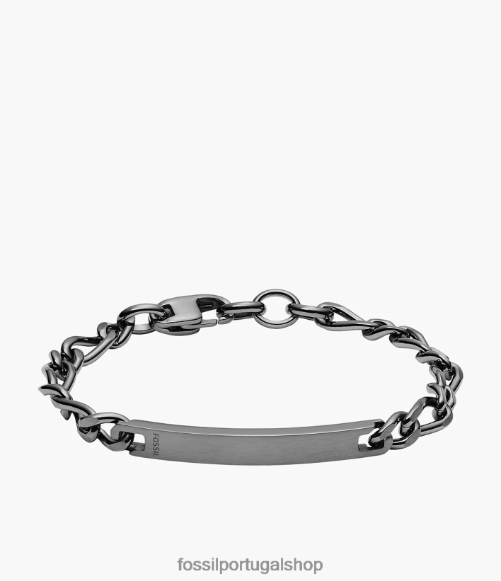 Fossil homens pulseira de identificação em aço inoxidável fumaça joia 40NJ6Z1884