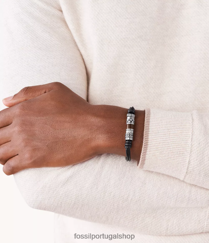 Fossil homens pulseira rondell prata joia 40NJ6Z1872