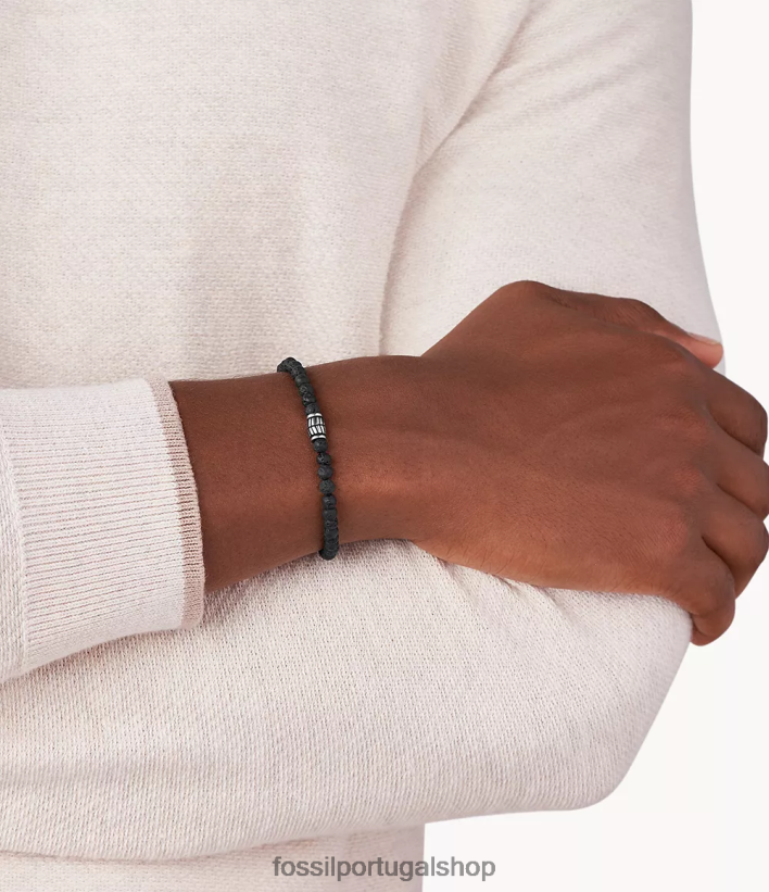 Fossil homens pulseira semipreciosa preto joia 40NJ6Z1850