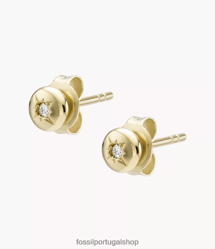 Fossil mulheres Brinco de diamante leve banhado a prata esterlina 18k transparente cultivado em laboratório prata joia 40NJ6Z1253