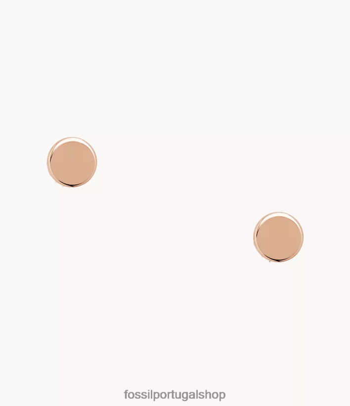 Fossil mulheres Sadie brinco redondo de aço inoxidável tom de ouro rosa joia 40NJ6Z1054