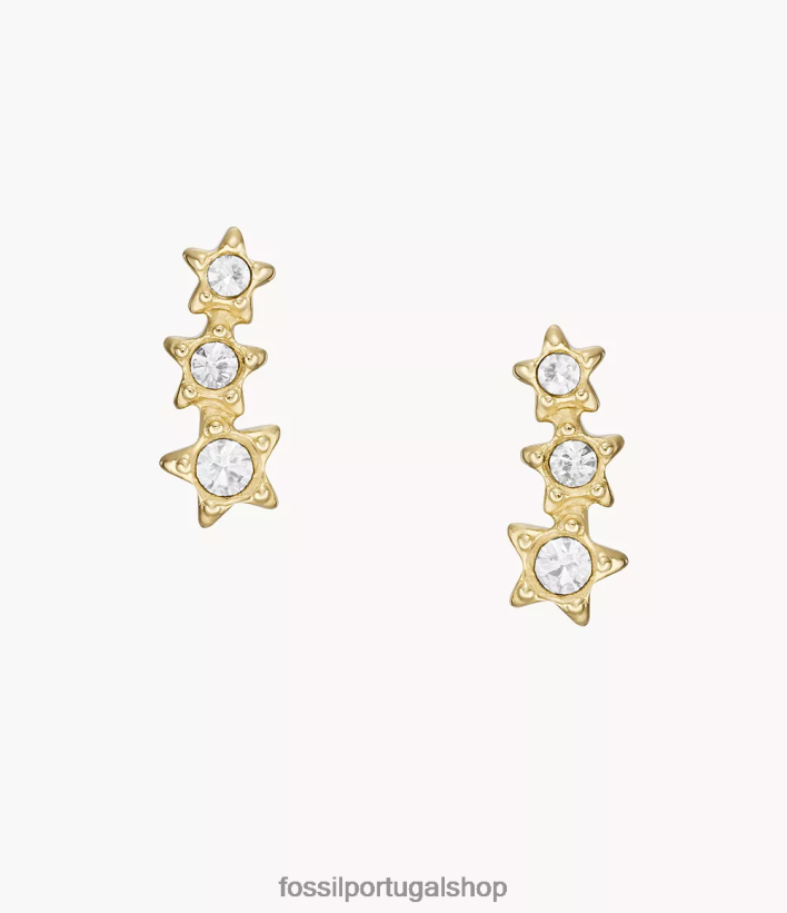 Fossil mulheres Sadie sob as estrelas brincos de alpinista em aço inoxidável tom de ouro joia 40NJ6Z1075