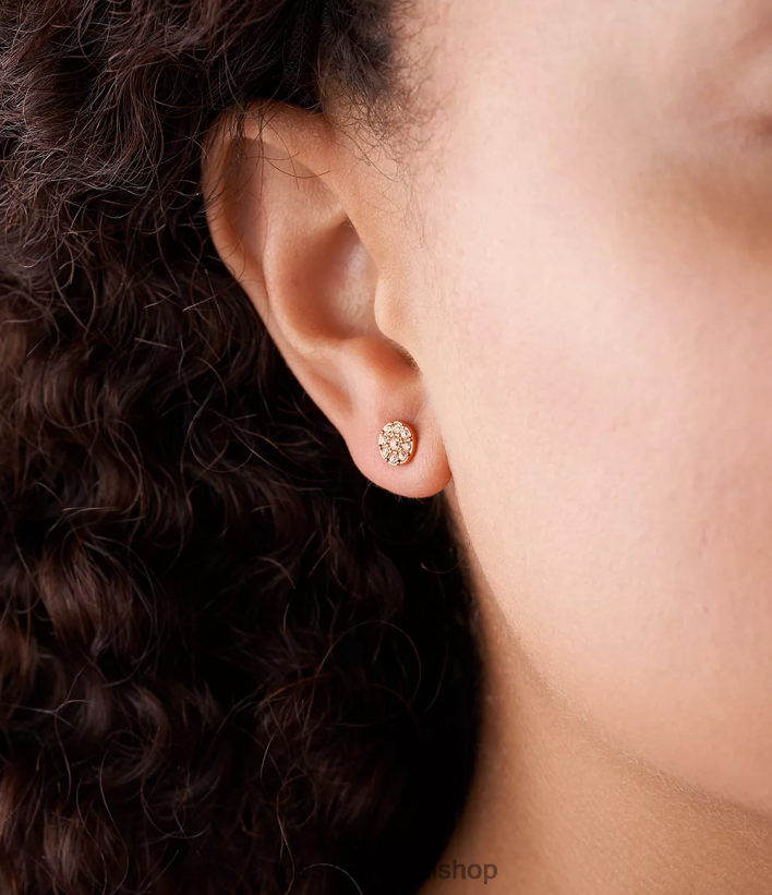 Fossil mulheres brinco de aço inoxidável com disco sutton tom rosa joia 40NJ6Z1063