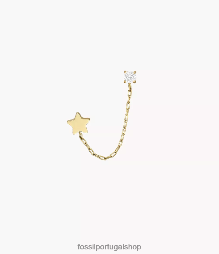 Fossil mulheres brinco de alpinista único de aço inoxidável empilhado tom de ouro joia 40NJ6Z1071