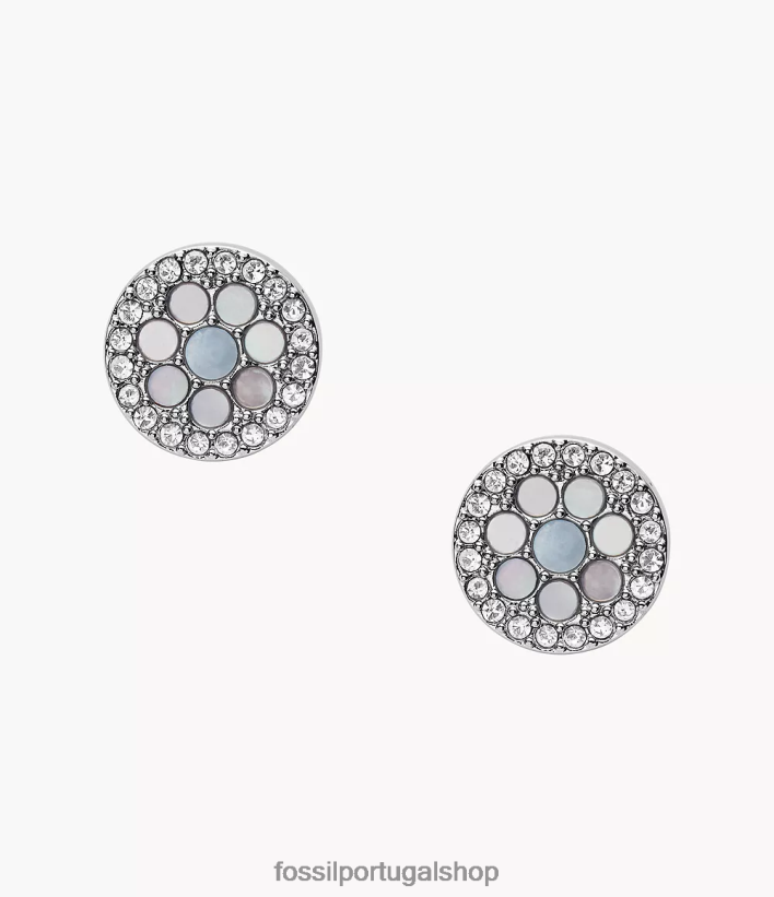 Fossil mulheres brinco val mosaico de aço inoxidável azul joia 40NJ6Z1044