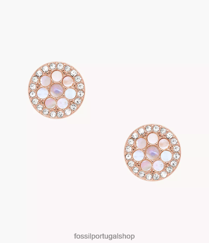 Fossil mulheres brinco val mosaico madrepérola joia 40NJ6Z1059