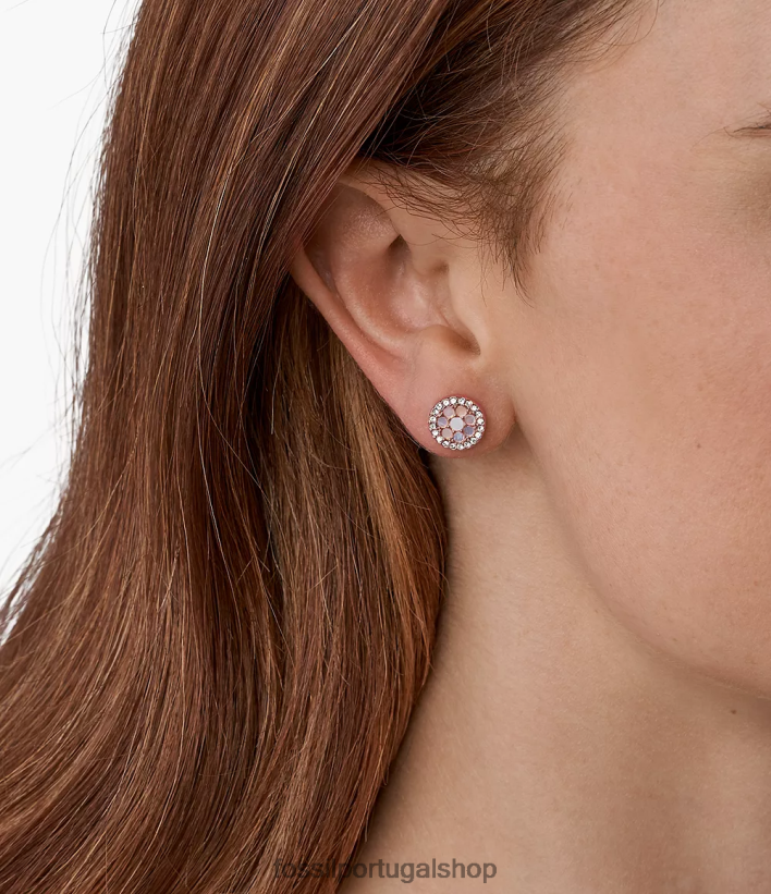 Fossil mulheres brinco val mosaico madrepérola joia 40NJ6Z1059