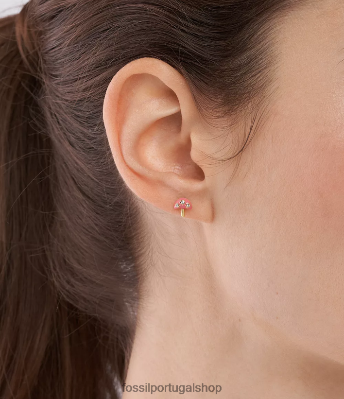 Fossil mulheres brincos coloridos de cogumelo pop rosa joia 40NJ6Z1042