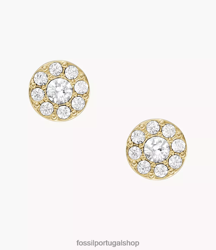 Fossil mulheres brincos de aço inoxidável todos empilhados tom de ouro joia 40NJ6Z1078