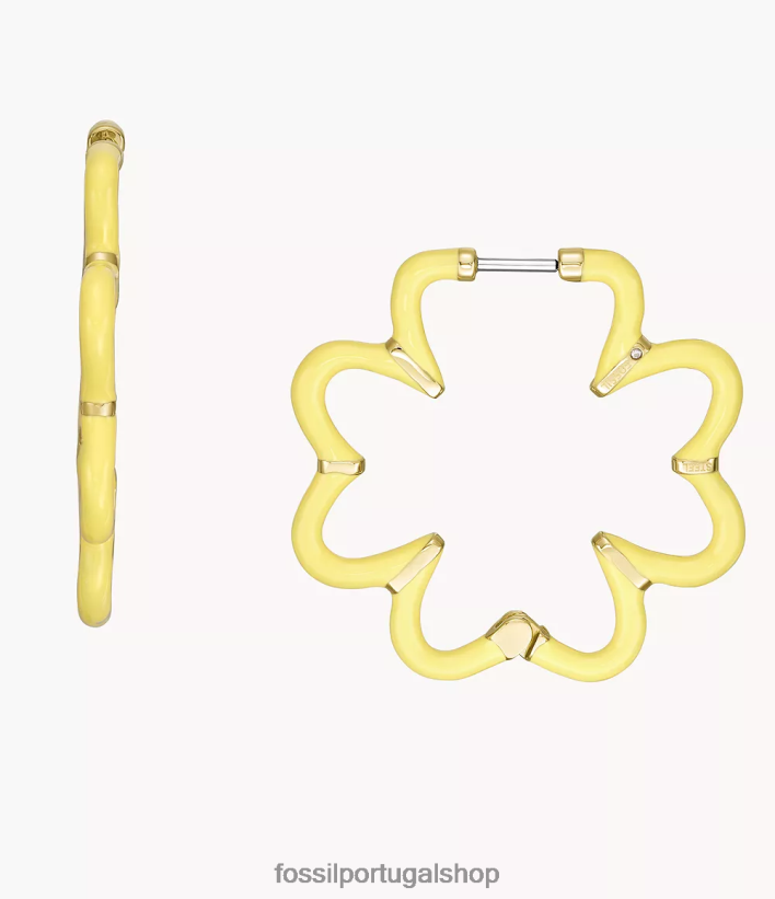 Fossil mulheres brincos de argola coloridos em aço inoxidável tom de ouro joia 40NJ6Z1085