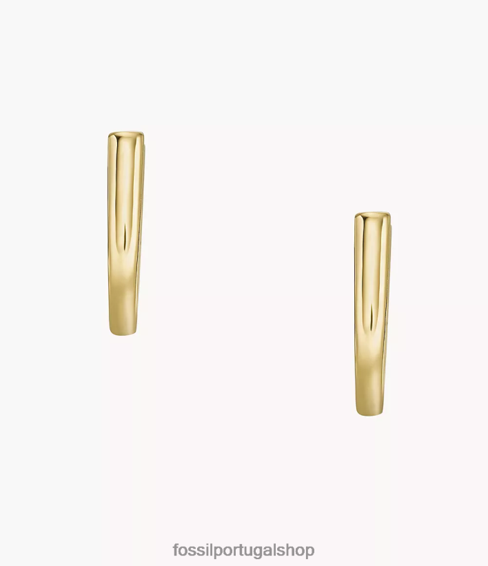 Fossil mulheres brincos de argola de aço inoxidável Heritage Essentials tom de ouro joia 40NJ6Z1067
