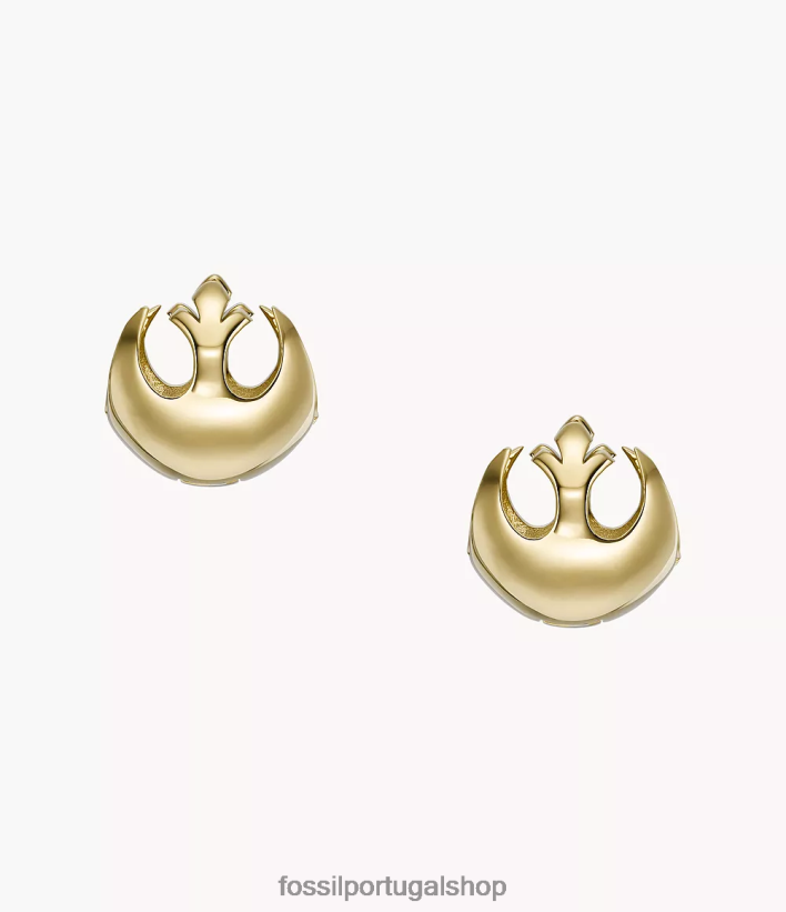 Fossil mulheres brincos de argola de aço inoxidável de resistência de star wars tom de ouro joia 40NJ6Z1048