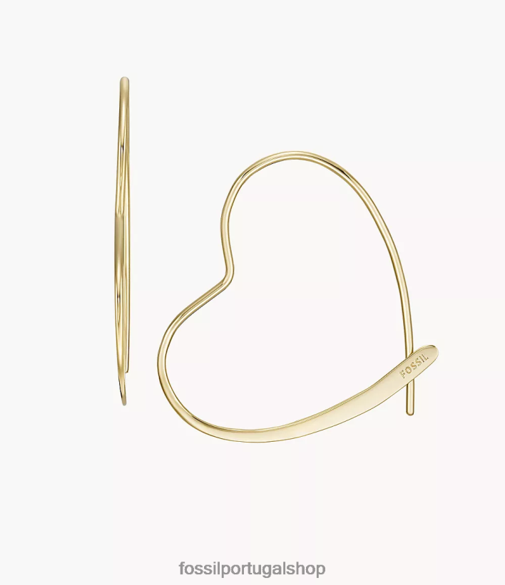 Fossil mulheres brincos de argola de latão empilhados tom de ouro joia 40NJ6Z1036