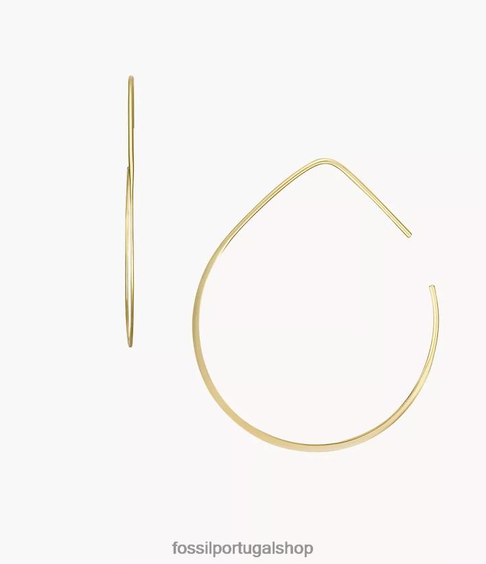 Fossil mulheres brincos de argola de latão empilhados tom de ouro joia 40NJ6Z1066