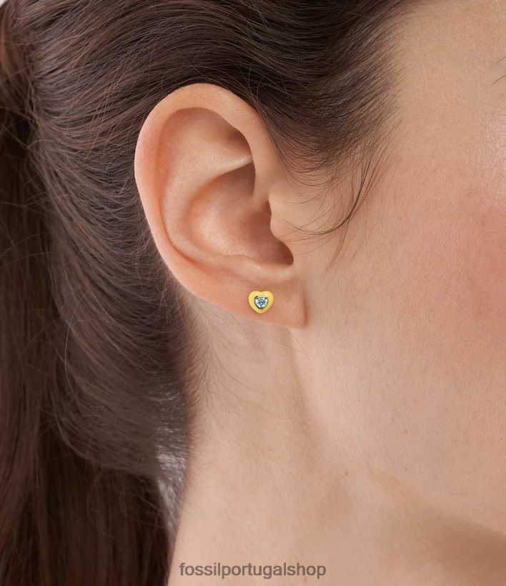 Fossil mulheres brincos de coração pop coloridos amarelo joia 40NJ6Z1087