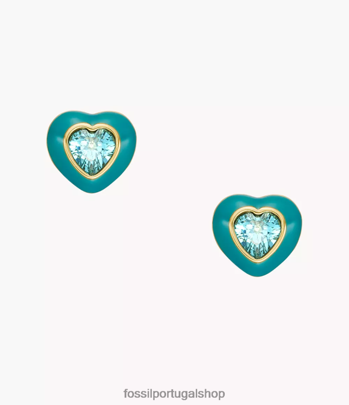 Fossil mulheres brincos de coração pop coloridos azul joia 40NJ6Z1086