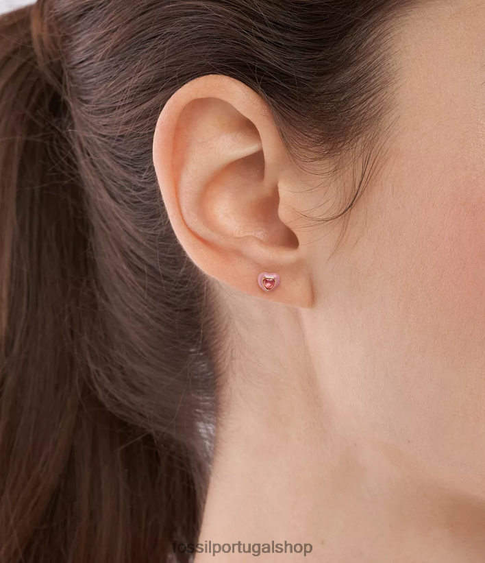 Fossil mulheres brincos de coração pop coloridos rosa joia 40NJ6Z1088