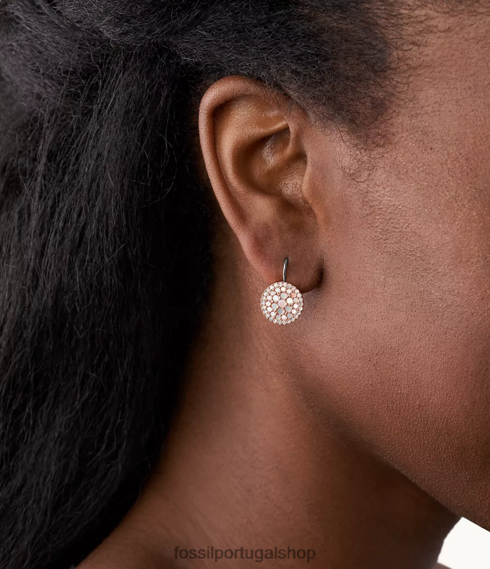 Fossil mulheres brincos de disco de mosaico val madrepérola joia 40NJ6Z1046